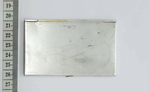 Card case by Reed and Barton with inscription