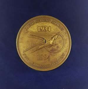 1934-1984 SA Airways 50 Years of Flight Medallion in Original Box as per photo