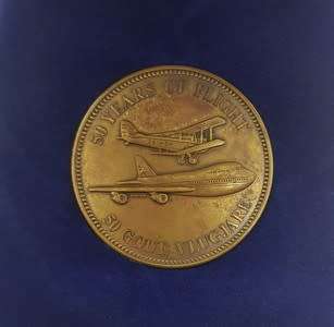 1934-1984 SA Airways 50 Years of Flight Medallion in Original Box as per photo