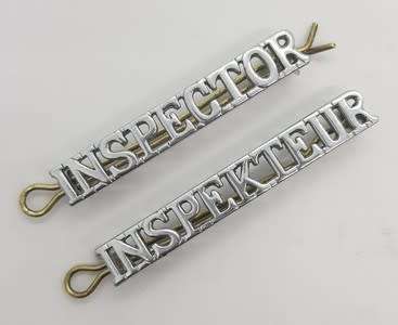 Pair of Post Office Inspector name badges as per photo