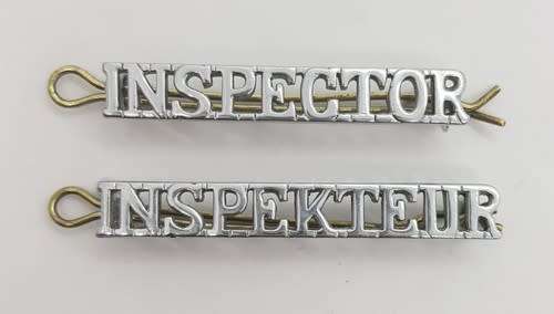 Pair of Post Office Inspector name badges as per photo
