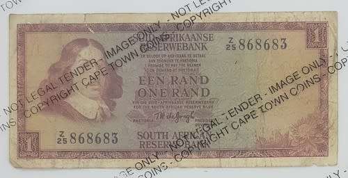 T W de Jongh replacement R1 Banknote as per photo