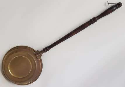 Vintage brass bed warmer made in Britain as per photo