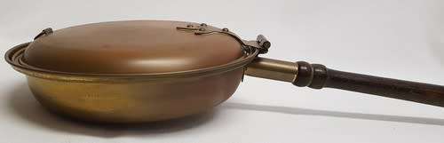 Vintage brass bed warmer made in Britain as per photo