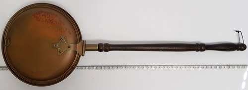 Vintage brass bed warmer made in Britain as per photo