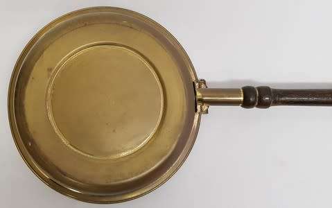 Vintage brass bed warmer made in Britain as per photo