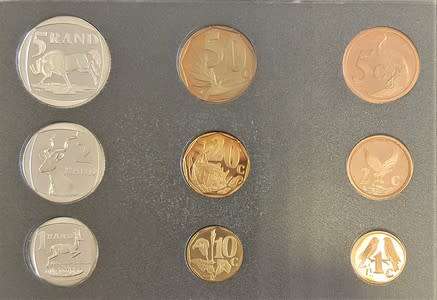 1999 South Africa Strelitzia (bird of paradise) Proof Coin Set as per photo