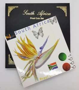 1999 South Africa Strelitzia (bird of paradise) Proof Coin Set as per photo