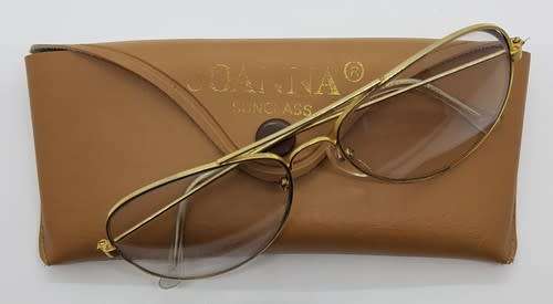 Vintage Joanna 18KGP glasses in holder - nose piece missing - as per photo