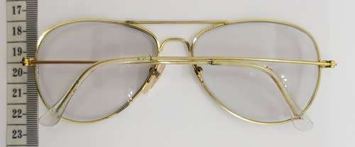 Vintage Joanna 18KGP glasses in holder - nose piece missing - as per photo