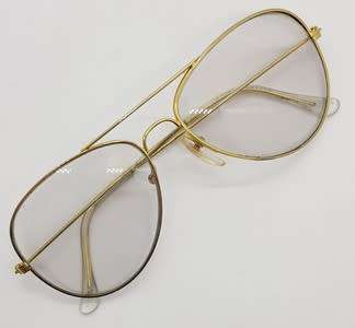 Vintage Joanna 18KGP glasses in holder - nose piece missing - as per photo