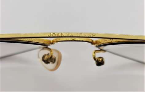 Vintage Joanna 18KGP glasses in holder - nose piece missing - as per photo