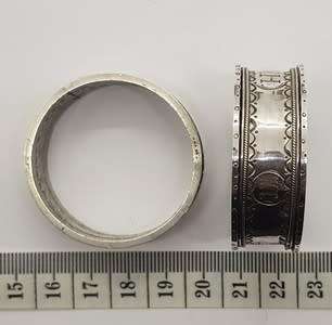 Pair of Antique Napkin Rings in original box 800 silver weight 35g as per photo