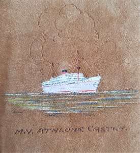 M.V. Athlone Castle Bridge / card game in leather pouch - as per photo