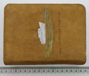 M.V. Athlone Castle Bridge / card game in leather pouch - as per photo