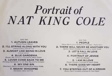 Portrait of Nat King Cole Lp - as per photo