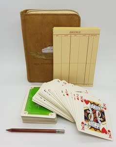 M.V. Athlone Castle Bridge / card game in leather pouch - as per photo