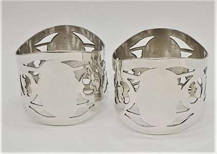 Pair of Vintage Silver plated napkin rings as per photo