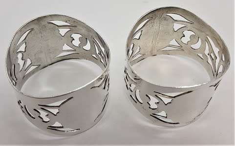 Pair of Vintage Silver plated napkin rings as per photo