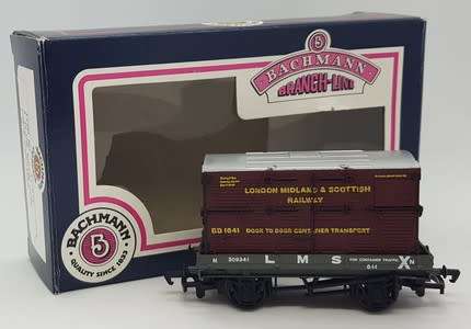 Bachmann 1 Plank wagon with large container 00 Gauge in box as per photo