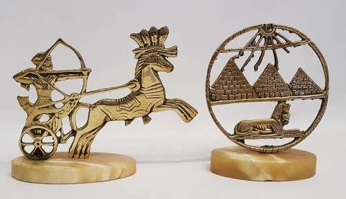 Lot of 2 Egyptian brass ornaments - as per photo