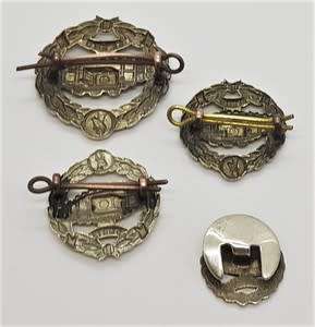 WWII Tank Corp SA Beret badge,  pair of shoulder titles and buttonhole badge - as per photo