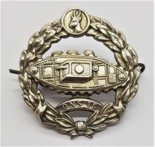 WWII Tank Corp SA Beret badge,  pair of shoulder titles and buttonhole badge - as per photo