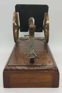 Metal Model Canon on wooden stand - as per photo