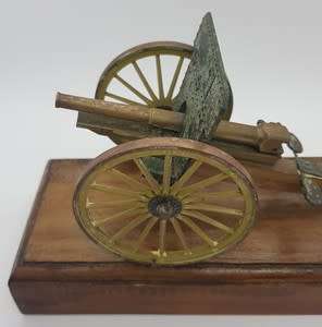 Metal Model Canon on wooden stand - as per photo