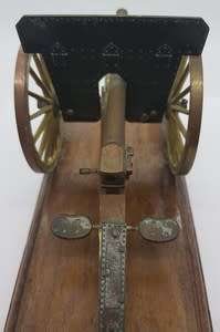 Metal Model Canon on wooden stand - as per photo
