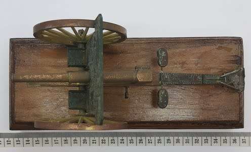 Metal Model Canon on wooden stand - as per photo