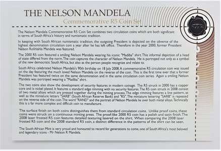 NELSON MANDELA Commemorative R5 Coin Set - as per photo