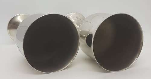 Pair of engraved silver plated goblets - as per photo