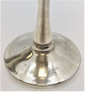 Pair of engraved silver plated goblets - as per photo