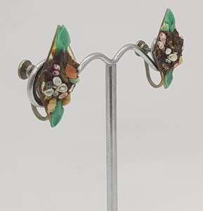 Vintage Pair of Costume Jewelry Clip-On Earrings - as per photo