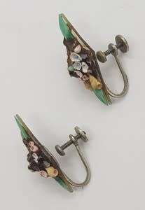Vintage Pair of Costume Jewelry Clip-On Earrings - as per photo