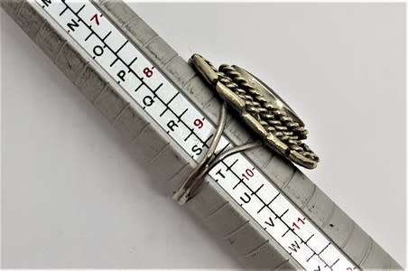 925 Sterling Silver Ring weight 8.1g size S as per photo
