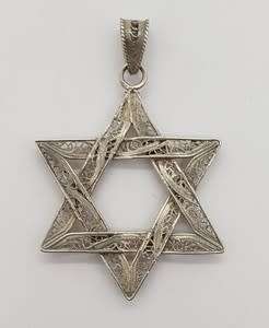 925 Sterling Silver Vintage Design Star of David weight 3.3g as per photo