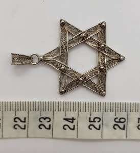 925 Sterling Silver Vintage Design Star of David weight 3.3g as per photo