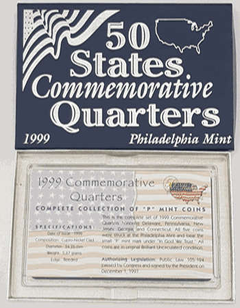 1999 USA 50 States Commemorative Quarters Philadelphia Mint as per photo