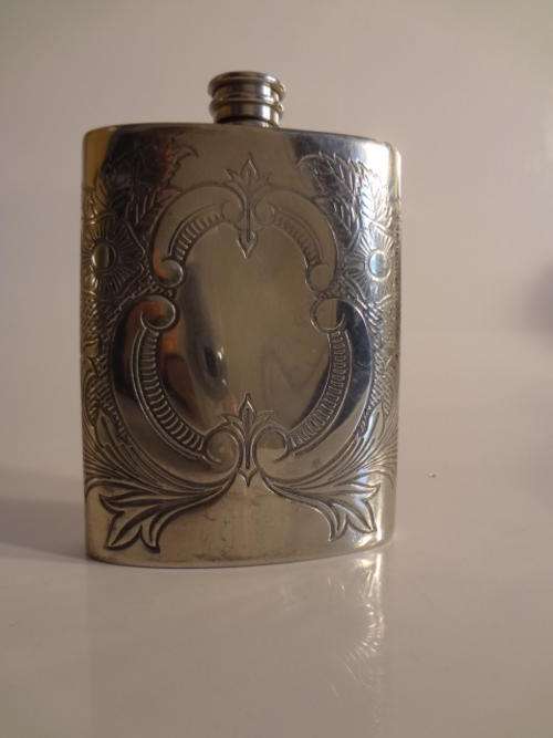 Silver plated flask made in England as per photo