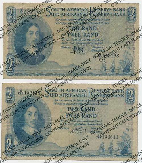 Pair of Rissik and deKock R2 banknotes as per scan