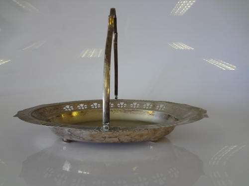 Silver plated biscuit tray with handle as per photo