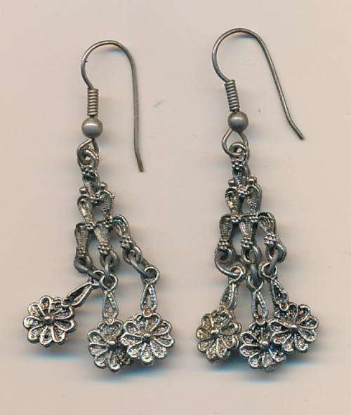Pewter earrings as per scan