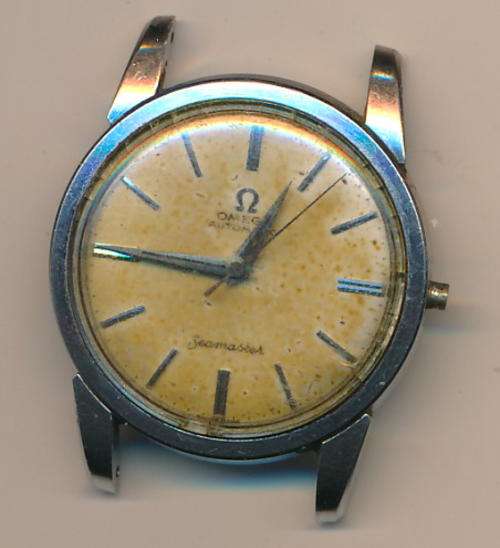 Omega seamaster men's watch, working, broken crown as per scan
