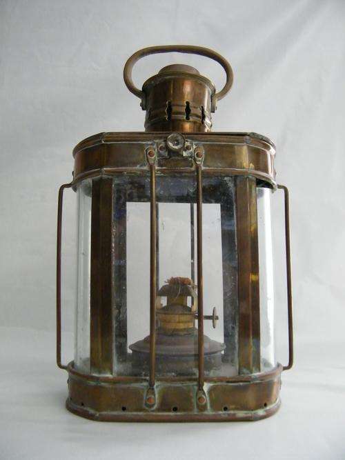 Parafin lantern with curved glass (missing one piece and one broken side) - as per photo