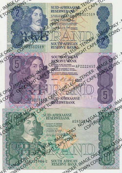 Lot of 6 old S.A. banknotes - as per scan