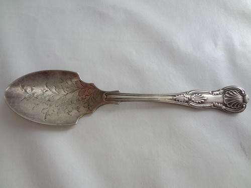 King's pattern silver plated large sugar spoon - as per scan