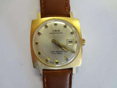 Oris early 70's men's watch - waterproof with date - wind-up - running but needs service as per scan