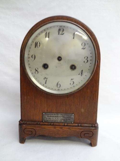 Junghans A21 mantel clock made in Wuttemberg - not working, restoration piece - as per photo